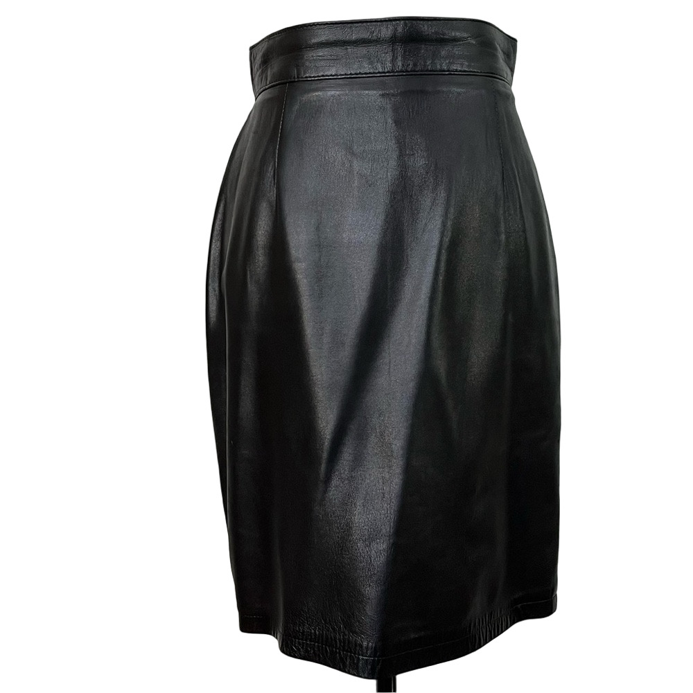 Vintage Danier Leather Women’s Midi Length Black Pencil Skirt Small Soft